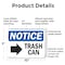 Signmission Trash Can (Right Arrow), 10 in W x Rectangle, Plastic OS-2PACK-NS-P-710-L-18724 - alternate 2